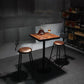 Industrial 1/2/3/4/5 Pieces Solid Wood Bar Table Set Fixed Counter Set for Home Use 3 Pieces: Black Table, 2 Stools Clearhalo 'Bar Furniture' 'furn' 'furn_home_bar_bar_sets' 'Furniture' 'Home Bars & Bar Sets' 'home_bar_bar_sets' 'Kitchen & Dining Furniture' 5847996