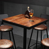 Industrial 1/2/3/4/5 Pieces Solid Wood Bar Table Set Fixed Counter Set for Home Use Clearhalo 'Bar Furniture' 'furn' 'furn_home_bar_bar_sets' 'Furniture' 'Home Bars & Bar Sets' 'home_bar_bar_sets' 'Kitchen & Dining Furniture' 5848001
