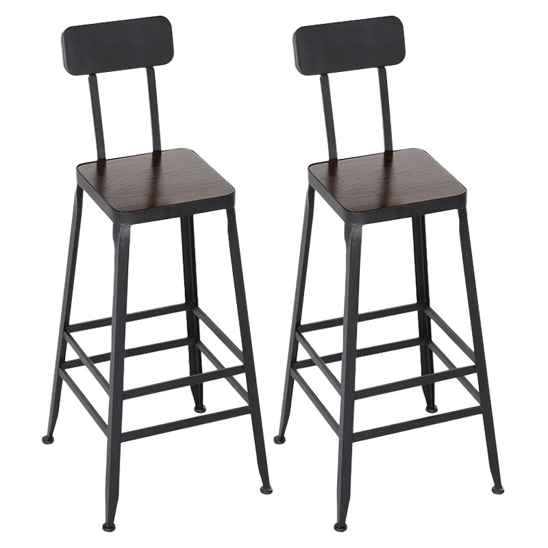 Industrial Style 1/2/7 Pieces Bar Table Set Rectangle Bar Table with High Stools Black 30"H Stools (Set of 2) Clearhalo 'Bar Furniture' 'furn' 'furn_home_bar_bar_sets' 'Furniture' 'Home Bars & Bar Sets' 'home_bar_bar_sets' 'Kitchen & Dining Furniture' 5848007
