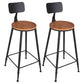 Industrial Style 1/2/7 Pieces Bar Table Set Rectangle Bar Table with High Stools Brown 30"H Stools (Set of 2) Clearhalo 'Bar Furniture' 'furn' 'furn_home_bar_bar_sets' 'Furniture' 'Home Bars & Bar Sets' 'home_bar_bar_sets' 'Kitchen & Dining Furniture' 5848008