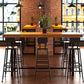 Industrial Style 1/2/7 Pieces Bar Table Set Rectangle Bar Table with High Stools Clearhalo 'Bar Furniture' 'furn' 'furn_home_bar_bar_sets' 'Furniture' 'Home Bars & Bar Sets' 'home_bar_bar_sets' 'Kitchen & Dining Furniture' 5848009