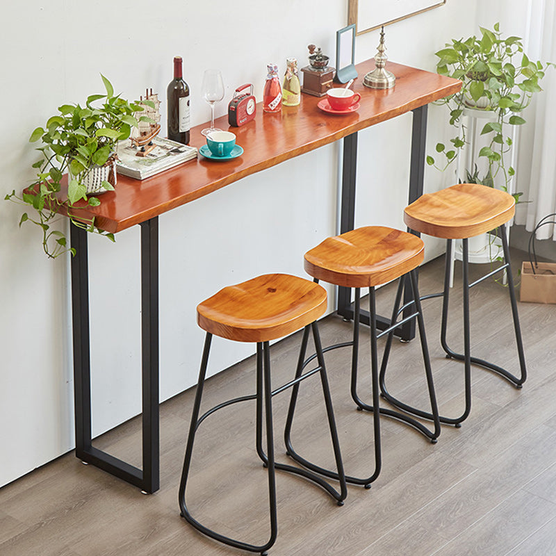 Modern Solid Wood Counter Set 1/2/4 Pieces Rectangle Bar Table Set in Natural Clearhalo 'Bar Furniture' 'furn' 'furn_home_bar_bar_sets' 'Furniture' 'Home Bars & Bar Sets' 'home_bar_bar_sets' 'Kitchen & Dining Furniture' 5848040