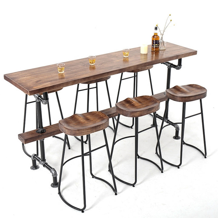 1/4 Pieces Luxurious Rectangular Pub Table Set Solid Wood Counter Table with Stools Clearhalo 'Bar Furniture' 'furn' 'furn_home_bar_bar_sets' 'Furniture' 'Home Bars & Bar Sets' 'home_bar_bar_sets' 'Kitchen & Dining Furniture' 5848065