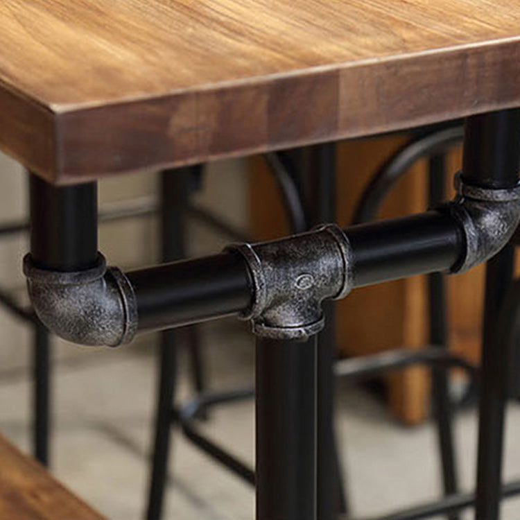 1/4 Pieces Luxurious Rectangular Pub Table Set Solid Wood Counter Table with Stools Clearhalo 'Bar Furniture' 'furn' 'furn_home_bar_bar_sets' 'Furniture' 'Home Bars & Bar Sets' 'home_bar_bar_sets' 'Kitchen & Dining Furniture' 5848066