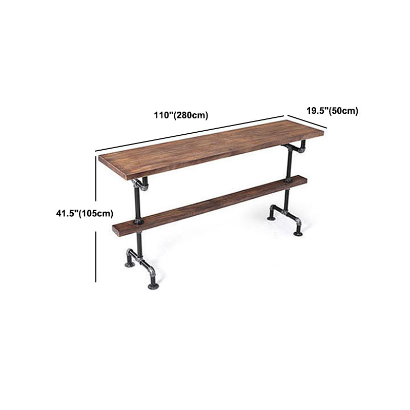 1/4 Pieces Luxurious Rectangular Pub Table Set Solid Wood Counter Table with Stools Clearhalo 'Bar Furniture' 'furn' 'furn_home_bar_bar_sets' 'Furniture' 'Home Bars & Bar Sets' 'home_bar_bar_sets' 'Kitchen & Dining Furniture' 5848089