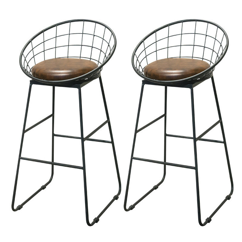 Industrial Style 1/2/3/5 Pieces Bar Table Set Rectangle Bar Table with High Wood Stools Brown 30"H Stools (Set of 2) Clearhalo 'Bar Furniture' 'furn' 'furn_home_bar_bar_sets' 'Furniture' 'Home Bars & Bar Sets' 'home_bar_bar_sets' 'Kitchen & Dining Furniture' 5848093