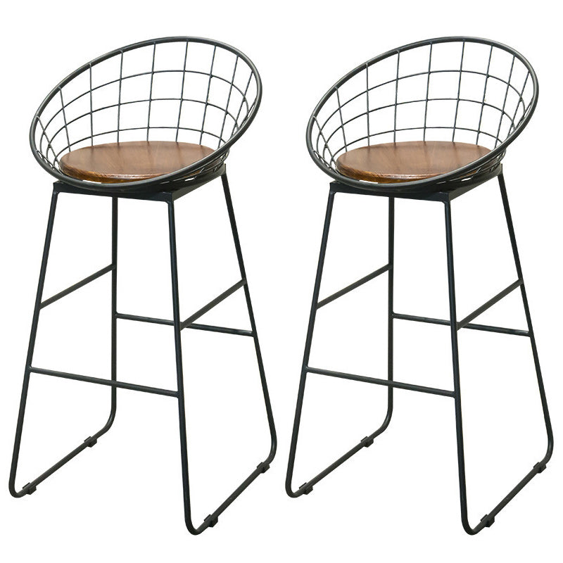 Industrial Style 1/2/3/5 Pieces Bar Table Set Rectangle Bar Table with High Wood Stools Light-Brown 26"H Stool (Single) Clearhalo 'Bar Furniture' 'furn' 'furn_home_bar_bar_sets' 'Furniture' 'Home Bars & Bar Sets' 'home_bar_bar_sets' 'Kitchen & Dining Furniture' 5848094