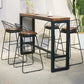 Industrial Style 1/2/3/5 Pieces Bar Table Set Rectangle Bar Table with High Wood Stools 5 Pieces: Table, 4 Brown Stools Clearhalo 'Bar Furniture' 'furn' 'furn_home_bar_bar_sets' 'Furniture' 'Home Bars & Bar Sets' 'home_bar_bar_sets' 'Kitchen & Dining Furniture' 5848096