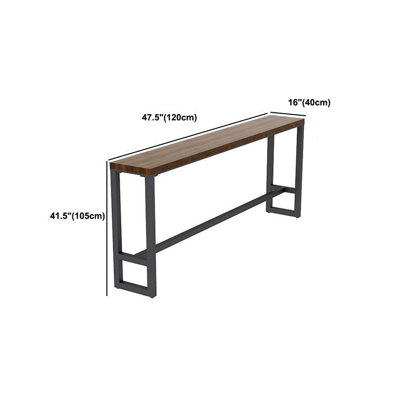 Industrial Style 1/2/3/5 Pieces Bar Table Set Rectangle Bar Table with High Wood Stools Clearhalo 'Bar Furniture' 'furn' 'furn_home_bar_bar_sets' 'Furniture' 'Home Bars & Bar Sets' 'home_bar_bar_sets' 'Kitchen & Dining Furniture' 5848105