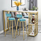 Set tavolo da bar in finto marmo stile glam 1/2/3 pezzi Set bancone da tavolo fisso