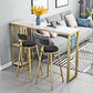 Set tavolo da bar in finto marmo stile glam 1/2/3 pezzi Set bancone da tavolo fisso