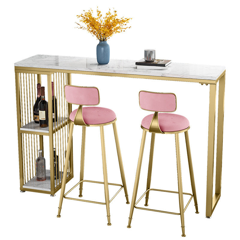 Set tavolo da bar in finto marmo stile glam 1/2/3 pezzi Set bancone da tavolo fisso