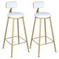 Glam Style 1/2/3 Pieces Bar Table Set Rectangle Stone Bar Table with Metal High Stools Gold 30"H Stools (Set of 2) Clearhalo 'Bar Furniture' 'furn' 'furn_home_bar_bar_sets' 'Furniture' 'Home Bars & Bar Sets' 'home_bar_bar_sets' 'Kitchen & Dining Furniture' 5848189