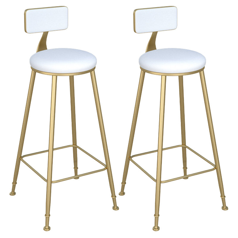 Glam Style 1/2/3 Pieces Bar Table Set Rectangle Stone Bar Table with Metal High Stools Gold 30"H Stools (Set of 2) Clearhalo 'Bar Furniture' 'furn' 'furn_home_bar_bar_sets' 'Furniture' 'Home Bars & Bar Sets' 'home_bar_bar_sets' 'Kitchen & Dining Furniture' 5848189