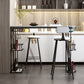Glam Style 1/2/3 Pieces Bar Table Set Rectangle Stone Bar Table with Metal High Stools 3 Pieces: Table, 2 Black Stools Clearhalo 'Bar Furniture' 'furn' 'furn_home_bar_bar_sets' 'Furniture' 'Home Bars & Bar Sets' 'home_bar_bar_sets' 'Kitchen & Dining Furniture' 5848190
