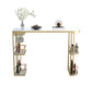 Glam Style 1/2/3 Pieces Bar Table Set Rectangle Stone Bar Table with Metal High Stools White 71"L x 16"W Clearhalo 'Bar Furniture' 'furn' 'furn_home_bar_bar_sets' 'Furniture' 'Home Bars & Bar Sets' 'home_bar_bar_sets' 'Kitchen & Dining Furniture' 5848193