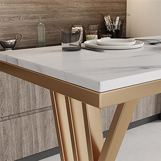 Luxuriöser rechteckiger Kneipentisch Set 1/2/5 Stücke Künstlicher Marmorentischtisch Set