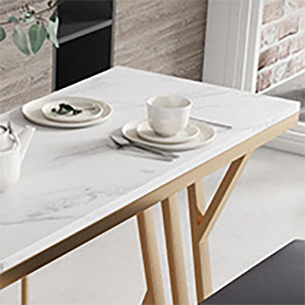 Luxurious Rectangular Pub Table Set 1/2/5 Pieces Artificial Marble Counter Table Set Clearhalo 'Bar Furniture' 'furn' 'furn_home_bar_bar_sets' 'Furniture' 'Home Bars & Bar Sets' 'home_bar_bar_sets' 'Kitchen & Dining Furniture' 5848214