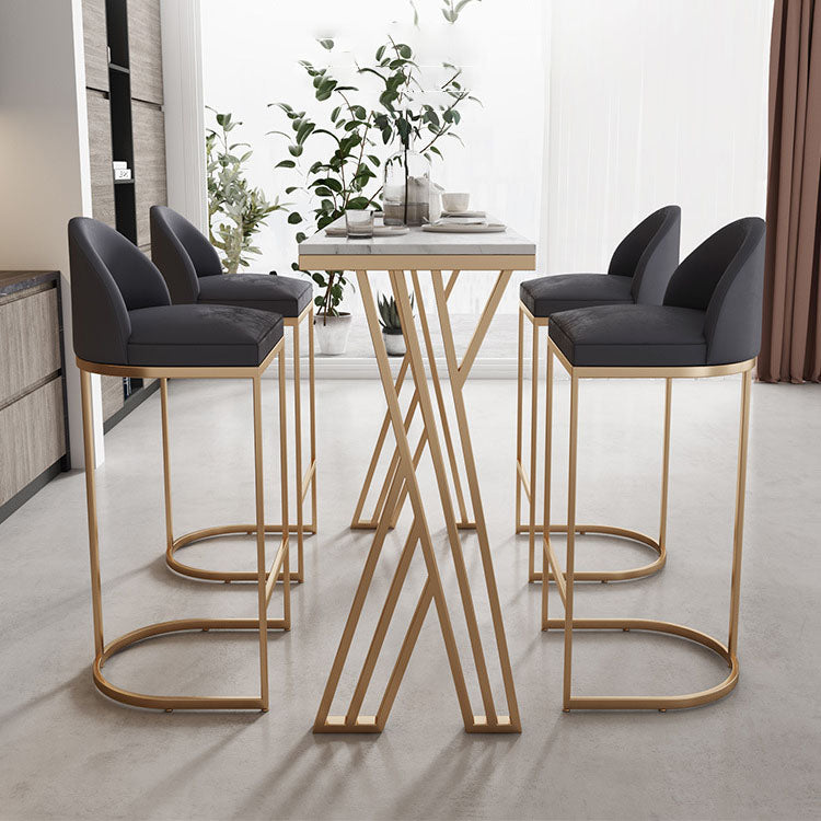Luxurious Rectangular Pub Table Set 1/2/5 Pieces Artificial Marble Counter Table Set Clearhalo 'Bar Furniture' 'furn' 'furn_home_bar_bar_sets' 'Furniture' 'Home Bars & Bar Sets' 'home_bar_bar_sets' 'Kitchen & Dining Furniture' 5848216