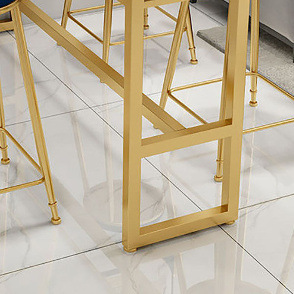 Glam Style 1/2/5 Pieces Faux Marble Bar Table Set Fixed Table Counter Set for Home Use Clearhalo 'Bar Furniture' 'furn' 'furn_home_bar_bar_sets' 'Furniture' 'Home Bars & Bar Sets' 'home_bar_bar_sets' 'Kitchen & Dining Furniture' 5848233