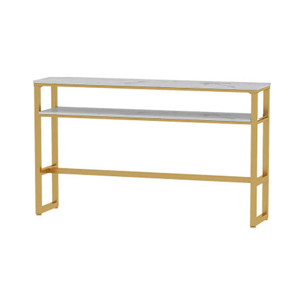 Glam Style 1/2/5 Pieces Faux Marble Bar Table Set Fixed Table Counter Set for Home Use Clearhalo 'Bar Furniture' 'furn' 'furn_home_bar_bar_sets' 'Furniture' 'Home Bars & Bar Sets' 'home_bar_bar_sets' 'Kitchen & Dining Furniture' 5848235