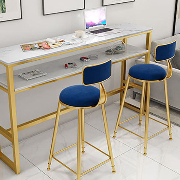 Glam Style 1/2/5 Pieces Faux Marble Bar Table Set Fixed Table Counter Set for Home Use Clearhalo 'Bar Furniture' 'furn' 'furn_home_bar_bar_sets' 'Furniture' 'Home Bars & Bar Sets' 'home_bar_bar_sets' 'Kitchen & Dining Furniture' 5848246