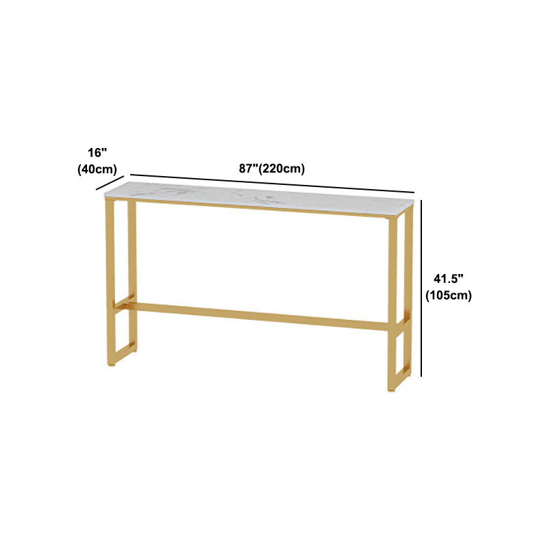Glam Style 1/2/5 Pieces Faux Marble Bar Table Set Fixed Table Counter Set for Home Use Clearhalo 'Bar Furniture' 'furn' 'furn_home_bar_bar_sets' 'Furniture' 'Home Bars & Bar Sets' 'home_bar_bar_sets' 'Kitchen & Dining Furniture' 5848260