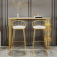 Glam Style 1/3 Pieces Bar Table Set Rectangle Stone Counter Table with Stools for Cafe Clearhalo 'Bar Furniture' 'furn' 'furn_home_bar_bar_sets' 'Furniture' 'Home Bars & Bar Sets' 'home_bar_bar_sets' 'Kitchen & Dining Furniture' 5848262