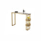 Glam Style 1/3 Pieces Bar Table Set Rectangle Stone Counter Table with Stools for Cafe Clearhalo 'Bar Furniture' 'furn' 'furn_home_bar_bar_sets' 'Furniture' 'Home Bars & Bar Sets' 'home_bar_bar_sets' 'Kitchen & Dining Furniture' 5848263