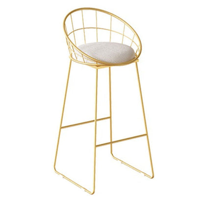 Glam Style 1/3 Pieces Bar Table Set Rectangle Stone Counter Table with Stools for Cafe Gold 30"H Stool (Single) Clearhalo 'Bar Furniture' 'furn' 'furn_home_bar_bar_sets' 'Furniture' 'Home Bars & Bar Sets' 'home_bar_bar_sets' 'Kitchen & Dining Furniture' 5848264