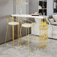 Glam Style 1/3 Pieces Bar Table Set Rectangle Stone Counter Table with Stools for Cafe Clearhalo 'Bar Furniture' 'furn' 'furn_home_bar_bar_sets' 'Furniture' 'Home Bars & Bar Sets' 'home_bar_bar_sets' 'Kitchen & Dining Furniture' 5848274