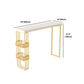 Glam Style 1/3 Pieces Bar Table Set Rectangle Stone Counter Table with Stools for Cafe Clearhalo 'Bar Furniture' 'furn' 'furn_home_bar_bar_sets' 'Furniture' 'Home Bars & Bar Sets' 'home_bar_bar_sets' 'Kitchen & Dining Furniture' 5848280