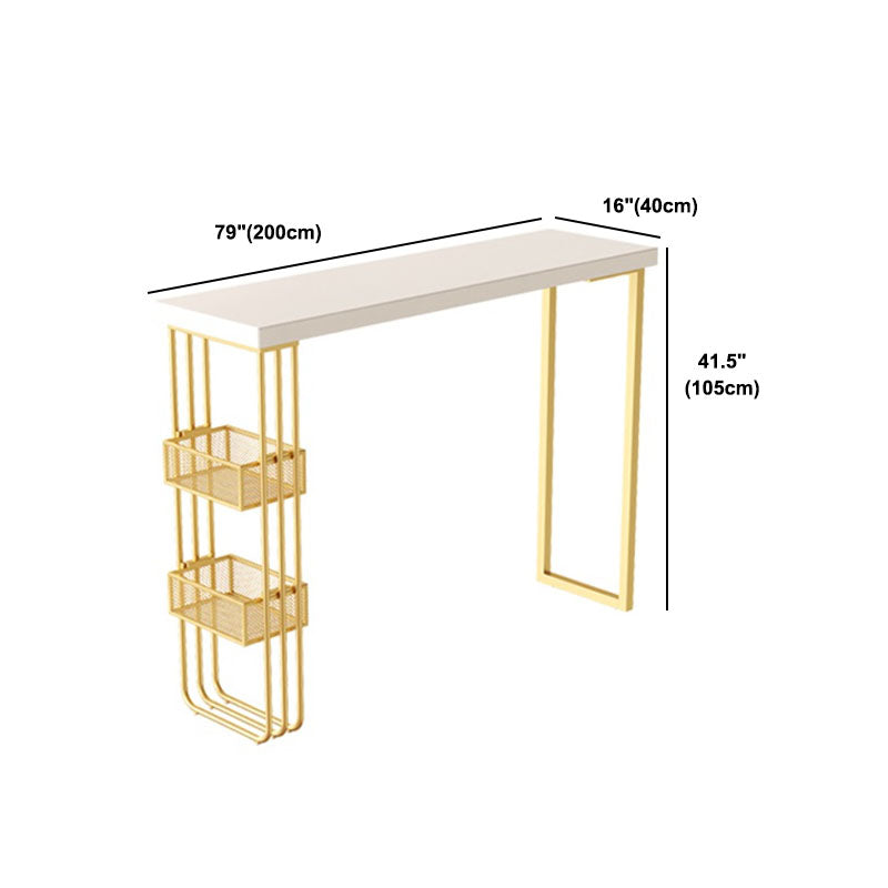 Glam Style 1/3 Pieces Bar Table Set Rectangle Stone Counter Table with Stools for Cafe Clearhalo 'Bar Furniture' 'furn' 'furn_home_bar_bar_sets' 'Furniture' 'Home Bars & Bar Sets' 'home_bar_bar_sets' 'Kitchen & Dining Furniture' 5848280