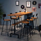 Set tavolo da bar stile industriale 1/2/7 pezzi Tavolo da bar rettangolare con sgabelli alti in legno