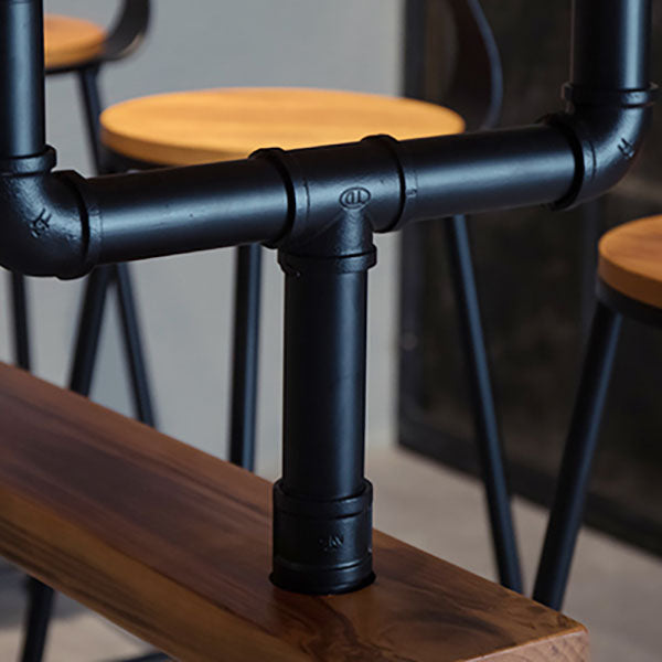 Set tavolo da bar stile industriale 1/2/7 pezzi Tavolo da bar rettangolare con sgabelli alti in legno