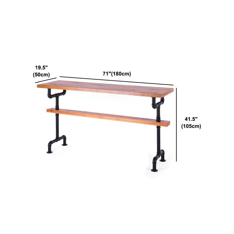 Set tavolo da bar stile industriale 1/2/7 pezzi Tavolo da bar rettangolare con sgabelli alti in legno