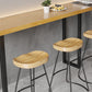 Modern Sled Bistro Bar Table Natural Coffee Shop Wood Counter Table
