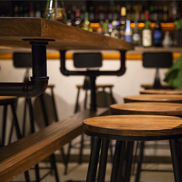 Industrial Rectangle Bar Height Table Solid Wood Trestle Counter Height Table Clearhalo 'Bar Furniture' 'Bar Tables' 'bar_tables' 'furn' 'furn_bar_tables' 'Furniture' 'Kitchen & Dining Furniture' 5848421