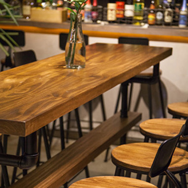 Industrial Rectangle Bar Height Table Solid Wood Trestle Counter Height Table Clearhalo 'Bar Furniture' 'Bar Tables' 'bar_tables' 'furn' 'furn_bar_tables' 'Furniture' 'Kitchen & Dining Furniture' 5848422