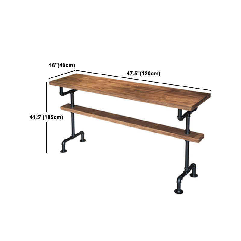 Industrial Rectangle Bar Height Table Solid Wood Trestle Counter Height Table Clearhalo 'Bar Furniture' 'Bar Tables' 'bar_tables' 'furn' 'furn_bar_tables' 'Furniture' 'Kitchen & Dining Furniture' 5848424