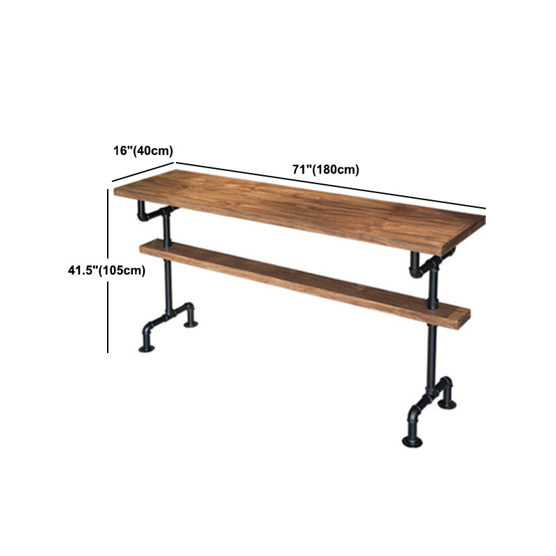 Industrial Rectangle Bar Height Table Solid Wood Trestle Counter Height Table Clearhalo 'Bar Furniture' 'Bar Tables' 'bar_tables' 'furn' 'furn_bar_tables' 'Furniture' 'Kitchen & Dining Furniture' 5848427
