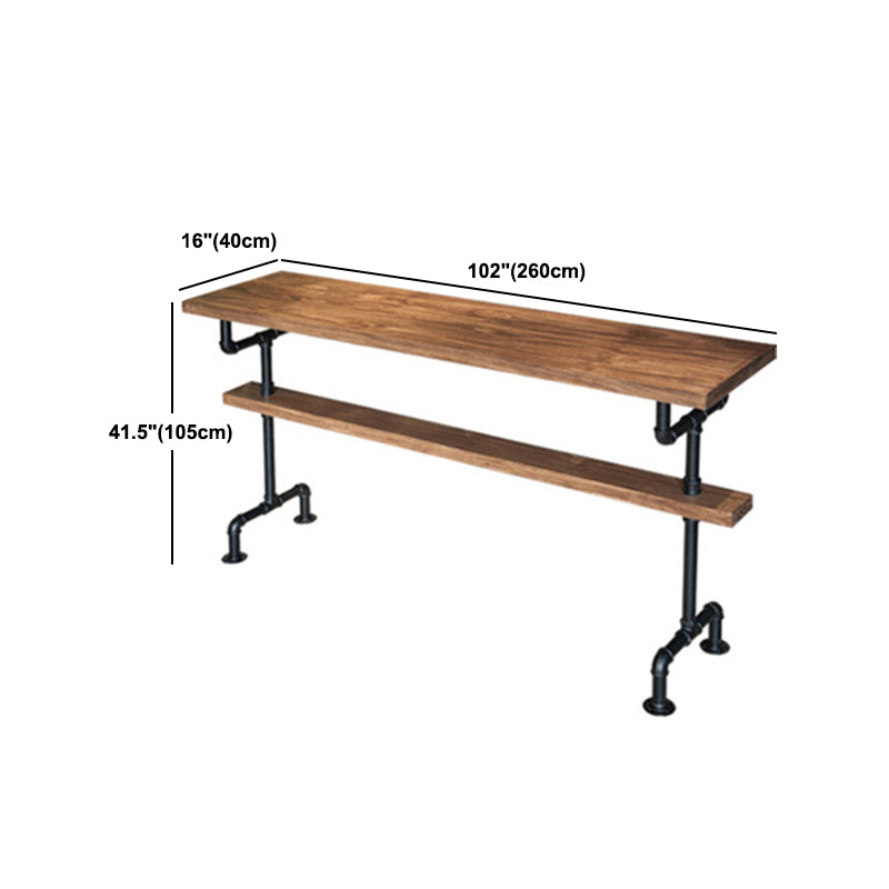 Industrial Rectangle Bar Height Table Solid Wood Trestle Counter Height Table Clearhalo 'Bar Furniture' 'Bar Tables' 'bar_tables' 'furn' 'furn_bar_tables' 'Furniture' 'Kitchen & Dining Furniture' 5848431