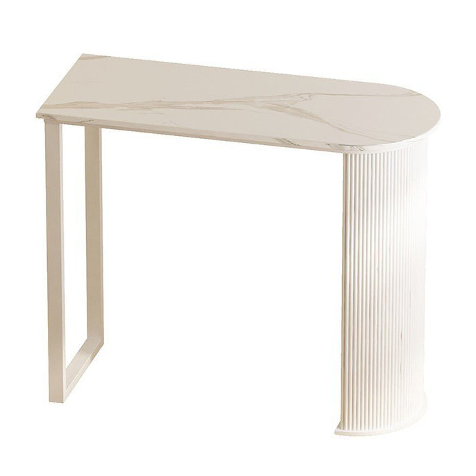 Modern Indoor Bar Height Table Double Pedestal Stone Bistro Accent Dining Table 79"L x 20"W x 41"H Without Chairs Clearhalo 'Bar Furniture' 'Bar Tables' 'bar_tables' 'furn' 'furn_bar_tables' 'Furniture' 'Kitchen & Dining Furniture' 5848498