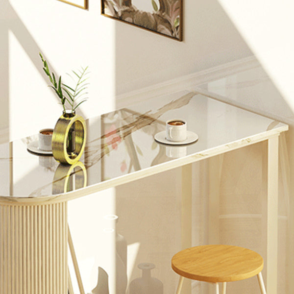Modern Indoor Bar Height Table Double Pedestal Stone Bistro Accent Dining Table Clearhalo 'Bar Furniture' 'Bar Tables' 'bar_tables' 'furn' 'furn_bar_tables' 'Furniture' 'Kitchen & Dining Furniture' 5848500