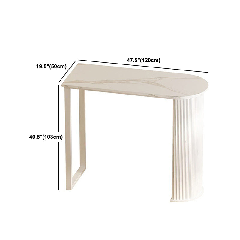 Modern Indoor Bar Height Table Double Pedestal Stone Bistro Accent Dining Table Clearhalo 'Bar Furniture' 'Bar Tables' 'bar_tables' 'furn' 'furn_bar_tables' 'Furniture' 'Kitchen & Dining Furniture' 5848503