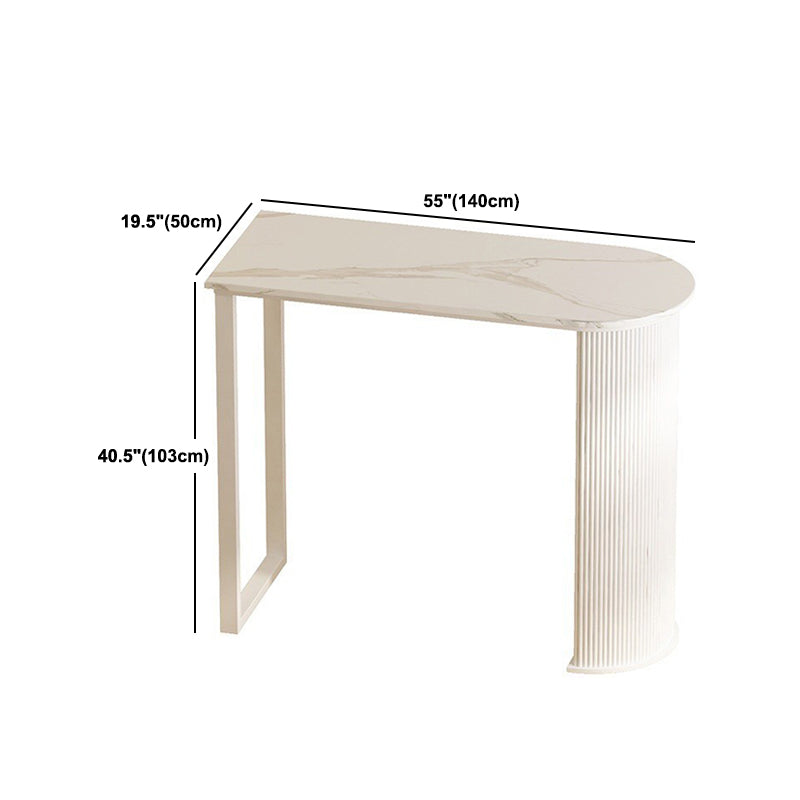 Modern Indoor Bar Height Table Double Pedestal Stone Bistro Accent Dining Table Clearhalo 'Bar Furniture' 'Bar Tables' 'bar_tables' 'furn' 'furn_bar_tables' 'Furniture' 'Kitchen & Dining Furniture' 5848504