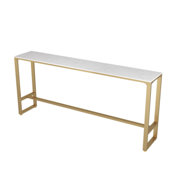 Tavolo da bar di bistrot rettangolare glam tavolo da cavalletto in pietra bianca interno