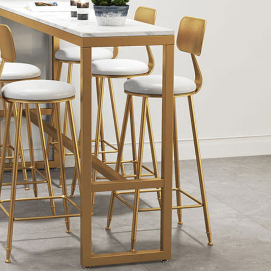 Tavolo da bar di bistrot rettangolare glam tavolo da cavalletto in pietra bianca interno