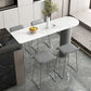 Contemporary Bar Counter Table Stone Bar Counter Table for Home 63"L x 19.7"W x 41.3"H Grey Without Chairs Clearhalo 'Bar Furniture' 'Bar Tables' 'bar_tables' 'furn' 'furn_bar_tables' 'Furniture' 'Kitchen & Dining Furniture' 5848676