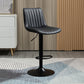 Scandinavian Metal Stool Adjustable Low Back Faux Leather Barstools in Matte Finish Black 1 Piece Bar Stool(31"H) Clearhalo 'Bar Furniture' 'Bar Stools' 'bar_stools' 'furn' 'furn_bar_stools' 'Furniture' 'Kitchen & Dining Furniture' 5848752